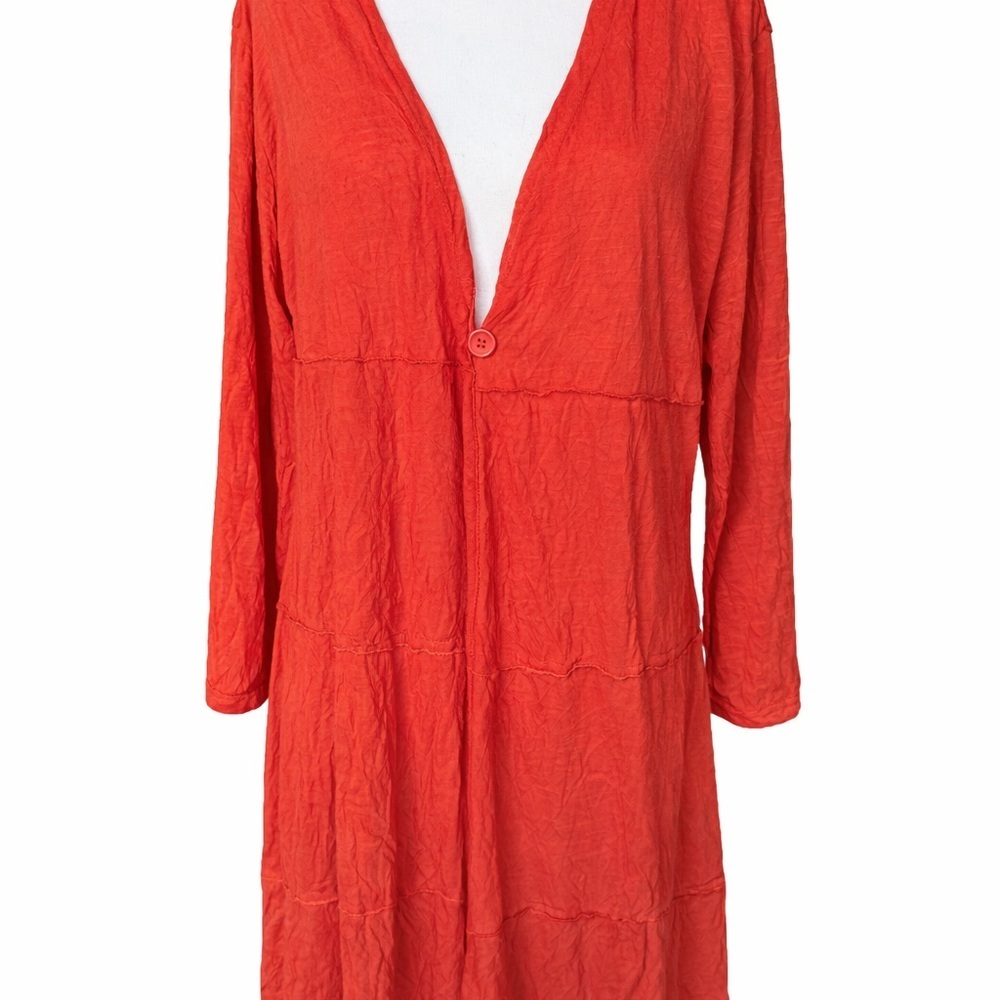 Papa Vancouver Sierra Orange Crinkle Tiered Tunic | Large - Picture 2 of 4